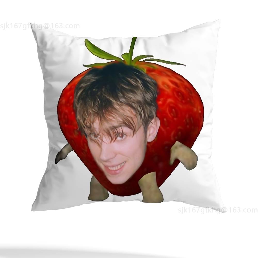 I Love D-Damon Albarn Pillow Case Square Double-Sided Printing Short Plush Sofa Cushion Cover Bedroom Bedside Pillow