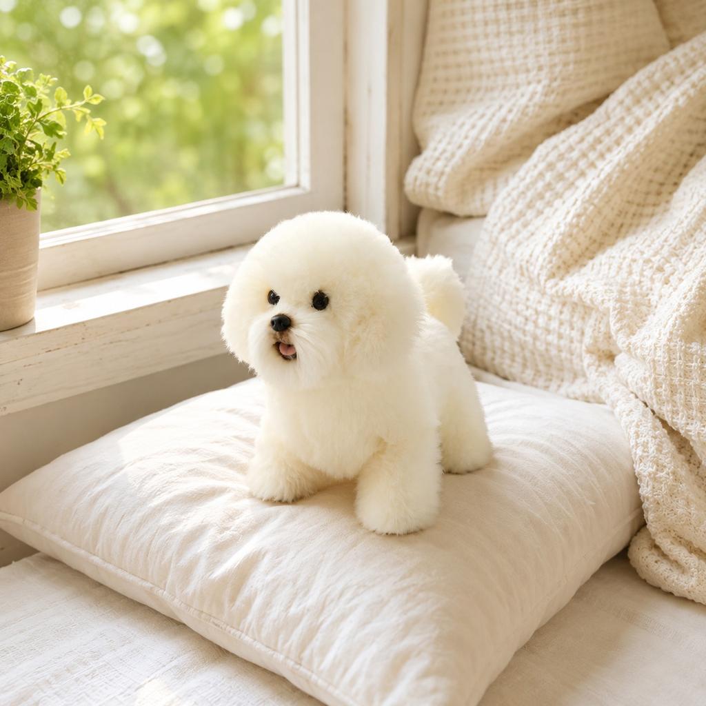 Plush Dog Toy Soft Stuffed Animal Realistic Sitting Puppy Plushie Gift for Kids and Collectors Home Decoration