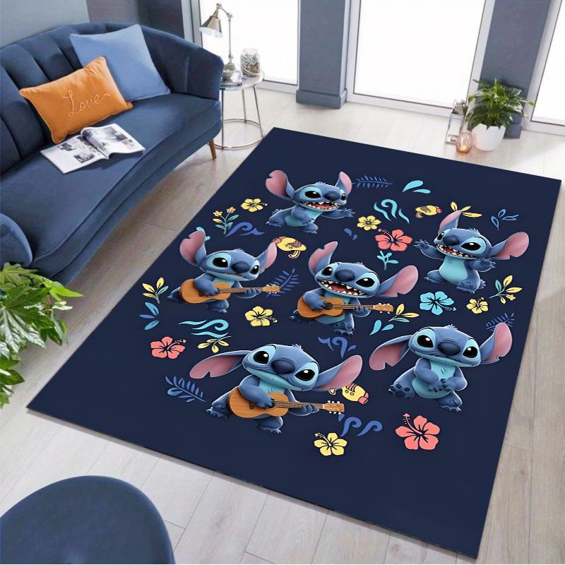 Stitch Tropical Monstera Leaf Surfboard Floral Seamless Print Area Rug Non Slip Cartoon Gaming Bedroom Floor Carpet