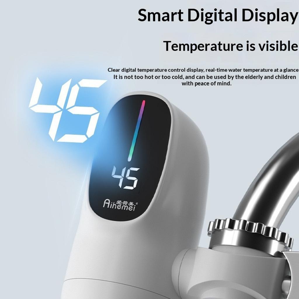 110V Rapid Heating Tap with Digital Display Fast Heating Water Tap Energy Saving Hot Cold Mixer for Kitchen Sink Bathroom