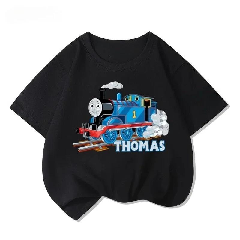 Thomas Train Fun Cartoon Printed New Boys and Girls Summer Cotton Fashion Comfortable T-shirt