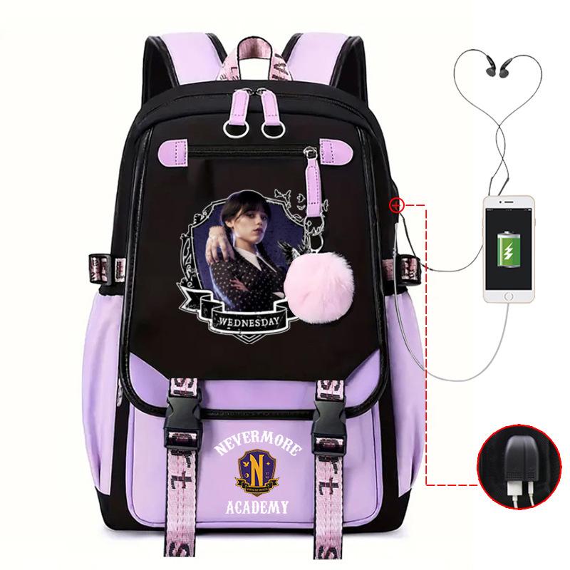 American Drama Peripheral Printed Backpack Campus Trend Schoolbag Student Leisure Simple Usb Backpack