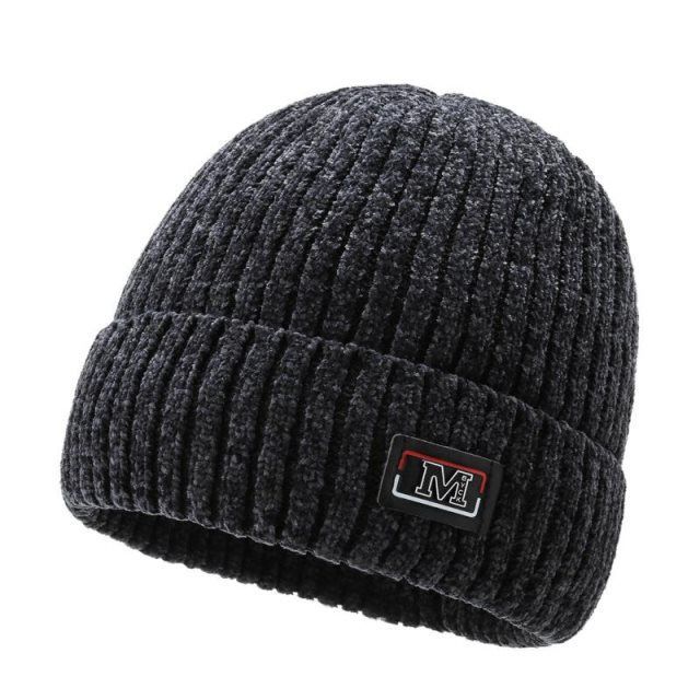 New Winter Cold Cotton Outdoor Ear Protection Fashion Chenille Warm Beanies Knitted Hat for Women and Men