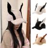 Curved Brim Dog Ear Baseball Cap Soft Fluffy Ear Cap Kawaii Faux Fur Hat  For Women