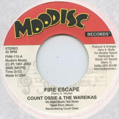 Disque 7 pouces COUNT OSSIE - Fire Escape / Sodom & Gomorrah HM110 Moodisc 1962 US Reggae, Ska & Dub