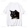 New Arrival Funny Cat Meme Emotion Print T-shirt Kawaii Harajuku Summer Style Fashion Loose Short Sleeve Y2k Women Men Clothes