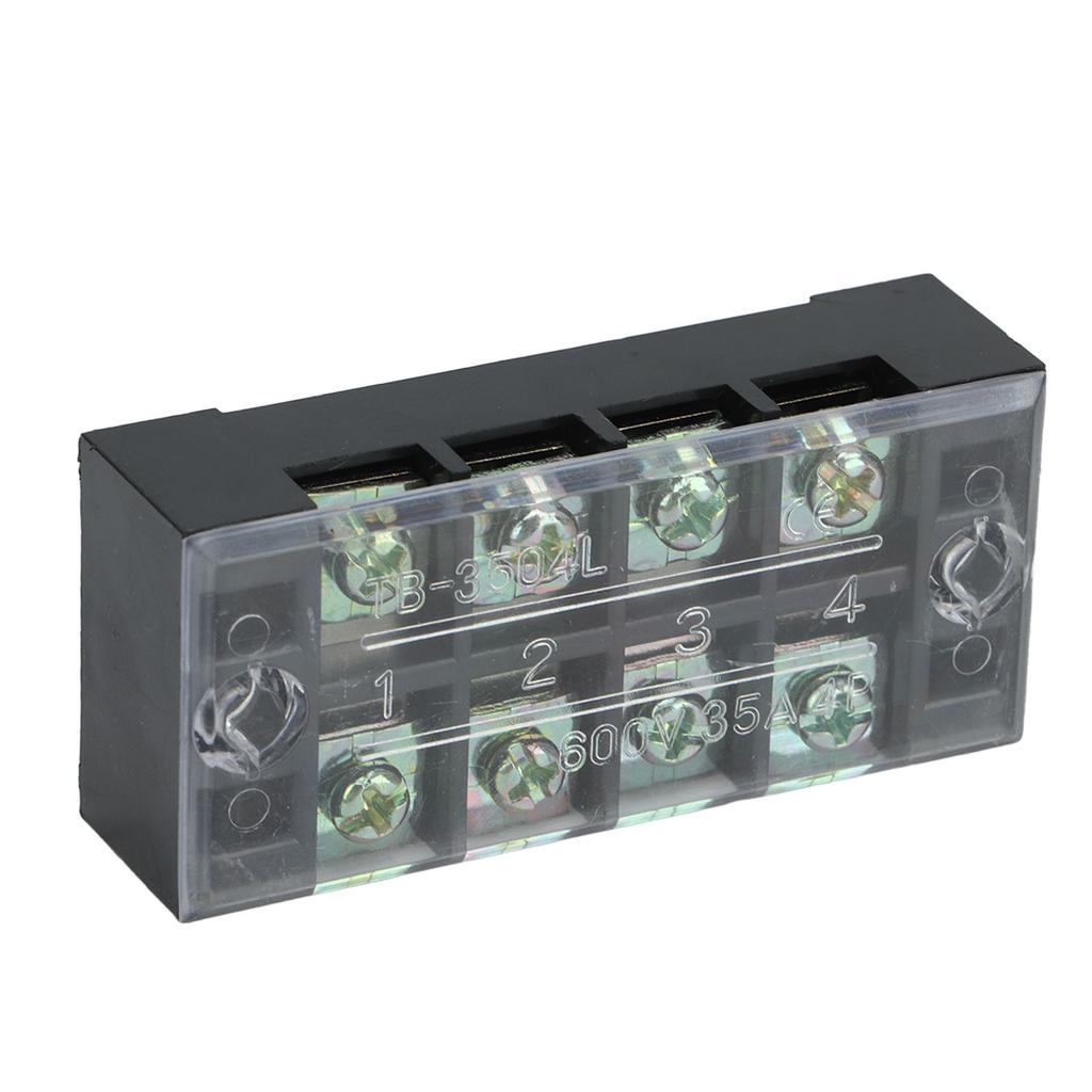 4Pcs Terminal Strip Block TB Fixed Large Current Copper Contactor Circuit Terminal Block 600V 35A 4 Positions
