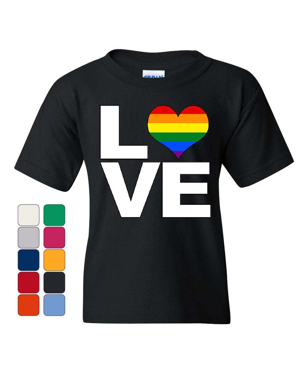 

Make Love Gay Pride LGBTQ Rainbow Youth Tee Equal Rights Tolerance 110
