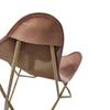 Stylish Recliner Brown Leather Butterfly Chair with Folding Golden Powder Coated Iron Stand