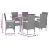 VidaXL 7-Piece Garden Dining Set with Cushions, Patio Table, Patio Furniture, Outdoor Furniture, Black 3277513