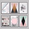 Modern Geometric Triangles Mountain Canvas Painting Minimalist Diamond Shape Art Poster Living Room Decor Wall Picture