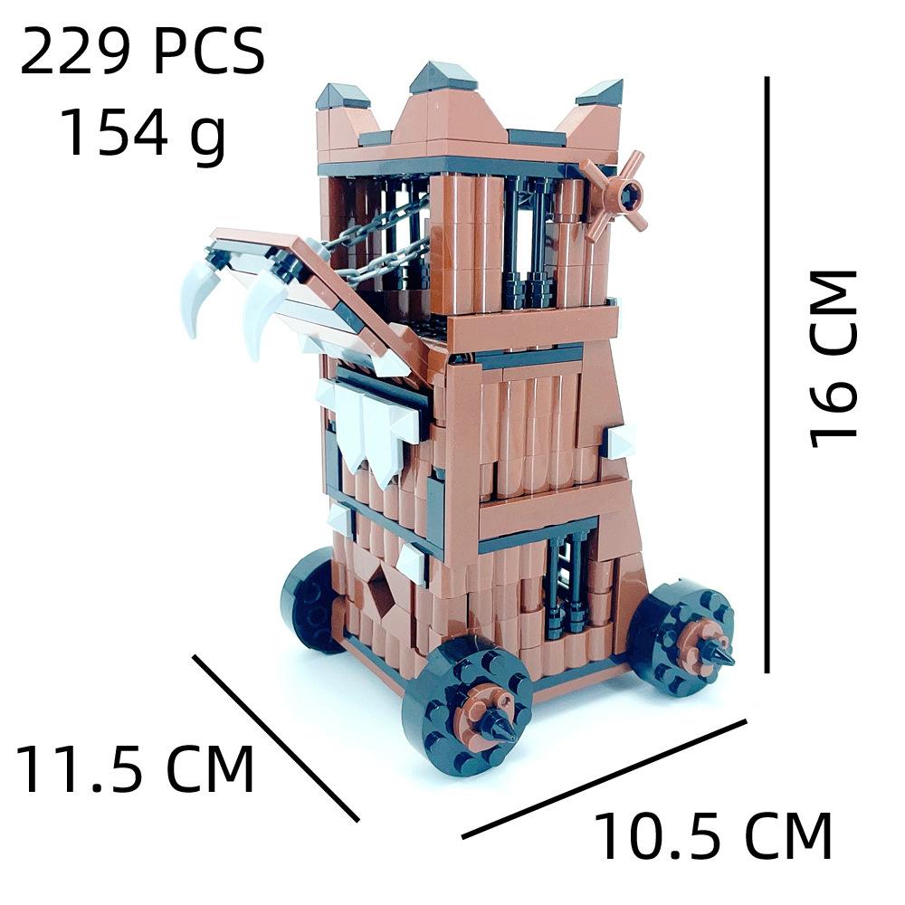 Lion Fortress Castle Modular Wall Tower Corner Medieval Military Soldier Figure Scene Ornament