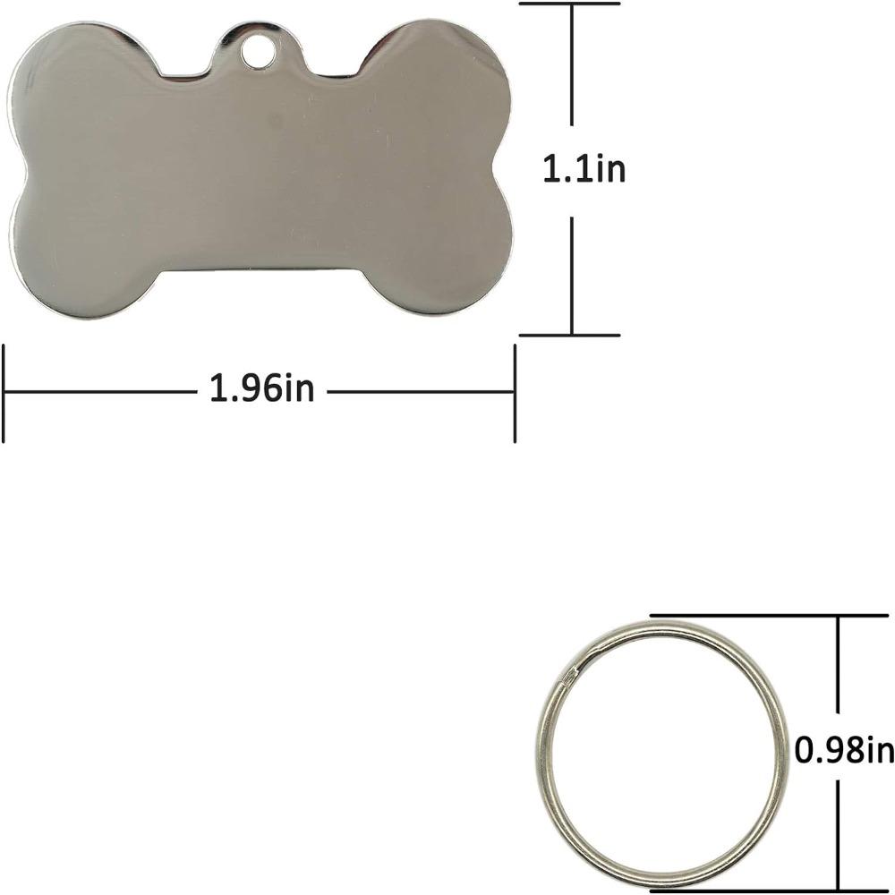 Silver Blank Tags Hole Stamping Blanks Key Rings Bone Shape Tags DIY Jewelry Making