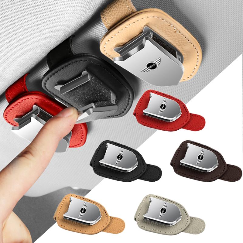 Fashion Car Sun Visor Glasses Clip Leather Eyeglasses Clip For BMW Mini Cooper F54 F55 F56 R56 R60 SONE Roadster Clubman Coupe
