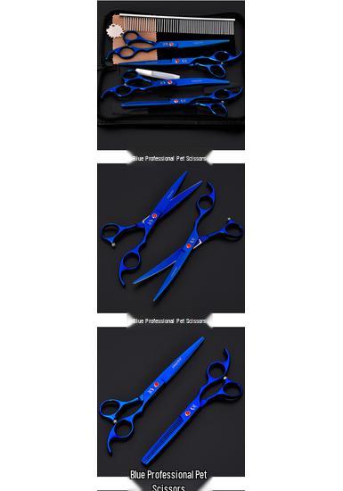 Pet Grooming Curved Scissors Set, Large 7.0 Inch, Colorful Beauty Scissors