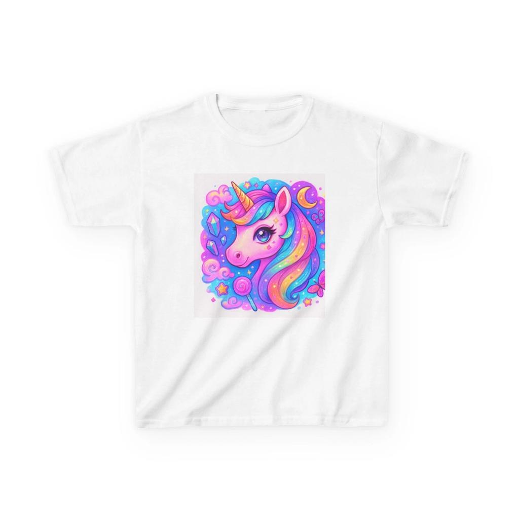 Whimsical Unicorn  Tee, Unicorn Children's Children's T  Children's T-shirt, Cute  Top, Birthday Gift, [...]