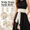 Black Color Wide Wrap Belt Soft Fabric Obi Belt New Waist Sash Belt  Women