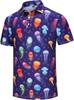 Casual essential! Vintage floral print short sleeve polo shirt for men