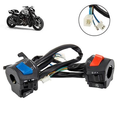 Motorcycle Handlebar Switch 7/8inch Handlebar Flameout Switch Waterproof Motorcycle Horn Turn Signal Headlight Control Switch
