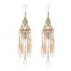 1 Paar Damenohrringe Quastenkette Glänzende Faux-Kristall Hängeohrringe für