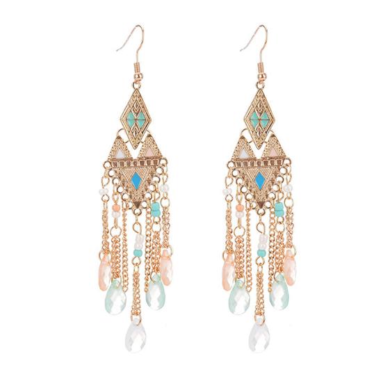 1 pereche cercei dama cu lanț cu ciucuri Cercei cu picătură de cristal artificial lucios pt