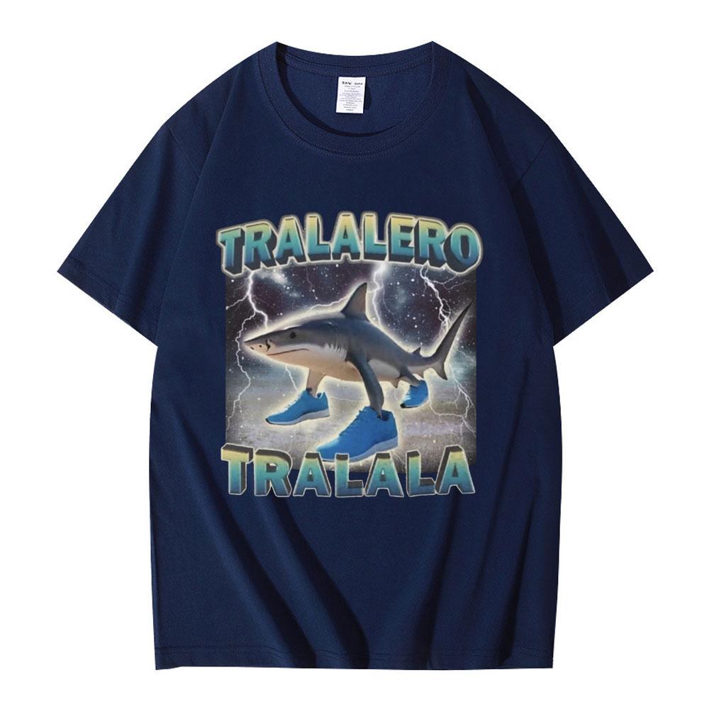 Tralalero Tralala Funny Shark Italian Brainrot Meme T-shirt Men Clothing Fashion Humor T Shirts Unisex Summer Cotton T Shirt Top