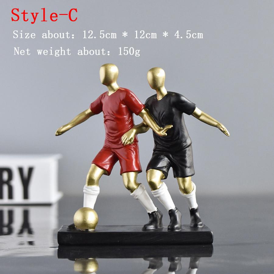 Funny Football Sport Lover Soccer Fans Kick The Ball Style Action Figure Statues Home Ornament Sculpture Desk Decor Figurine Toy