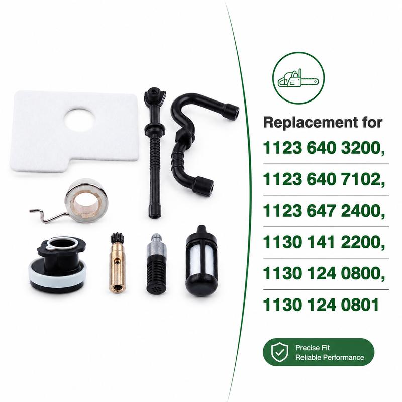 Tune Up Kit Air Filter Fuel Line Oil Pump Worm Gear Intake For STIHL MS170 MS180 017 018 Chaaw Parts OEM 1123 640 3200