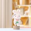 Rabbit Cute Rural Embracing Flowers Plush Toy Keychain Kid Gift Perfect Choice