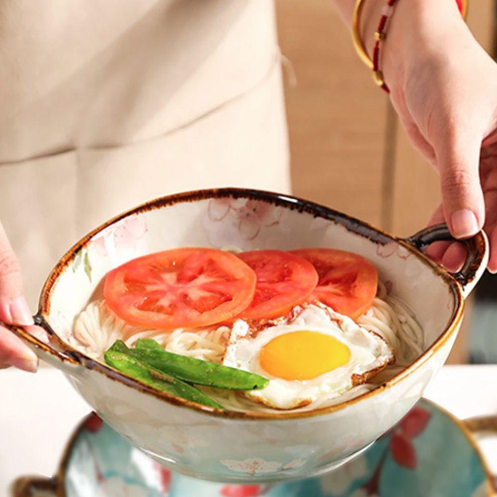 Ceramic Japanese Noodle Bowl 7.5inch Salad Bowl Kitchen Tableware Soup Bowl Microwave