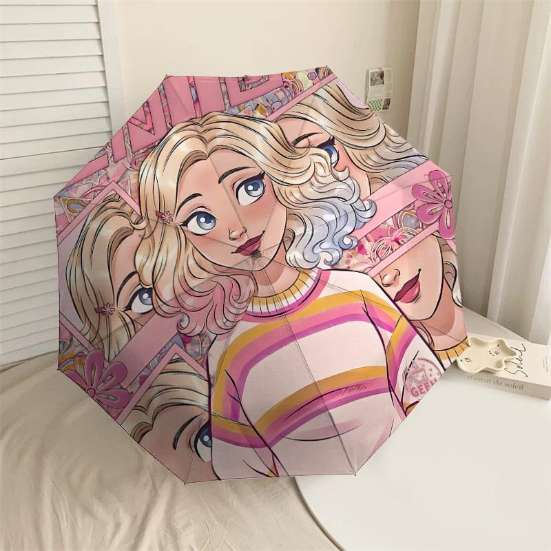 

1PC Girl Flowers Umbrella-8-Rib Reinforced, Automatic Open, Lightweight & Durable, Cute Fashion Accessory for Outdoor-T143
