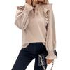 2025 Spring/Summer European & American Ruffle Long Sleeve Women's Shirt