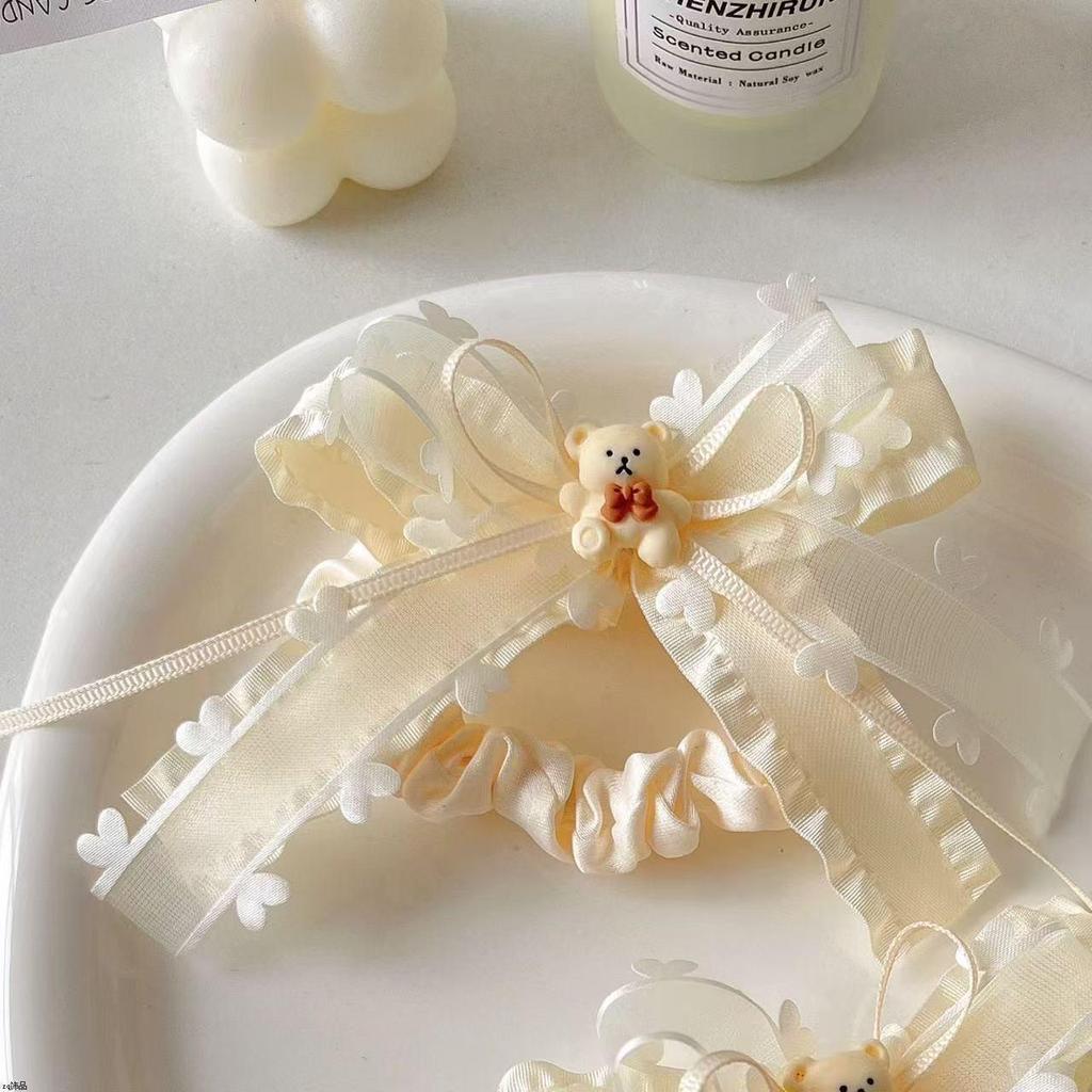 Gentle White Lace Bow Duckbill Clip for Bangs & Ponytails