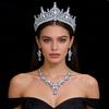 Princess Purple Tiaras and Crowns 3-pack Wedding Crown Sets and Necklace Earrings for Party Birthday Costume Jewelry Bridal