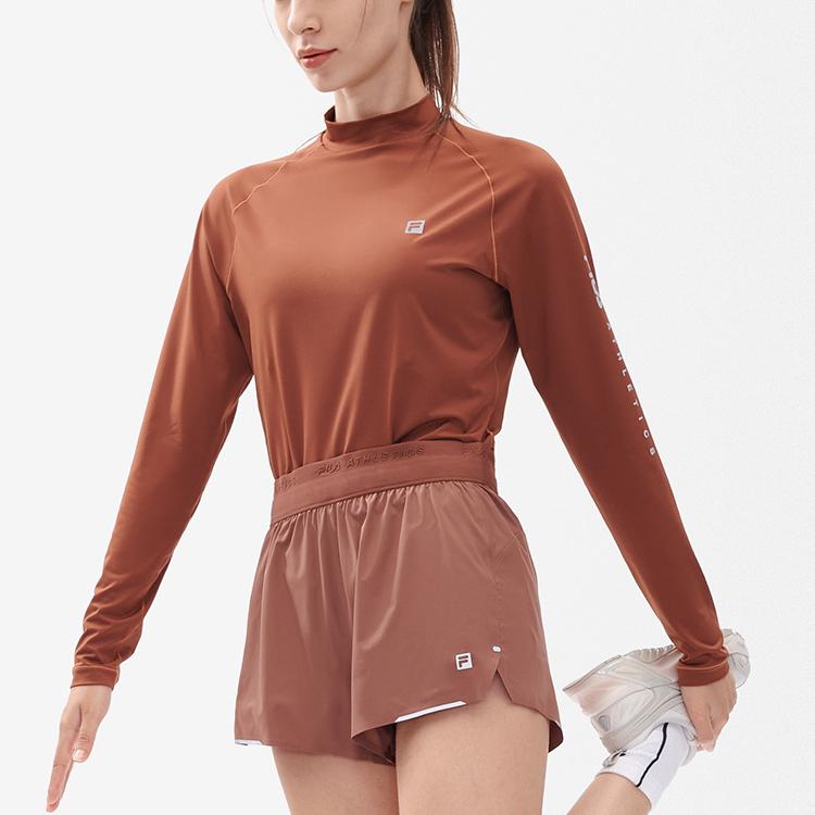 New FILA Athletics T Shirts Women's Leather Brown A11W242201F-BN