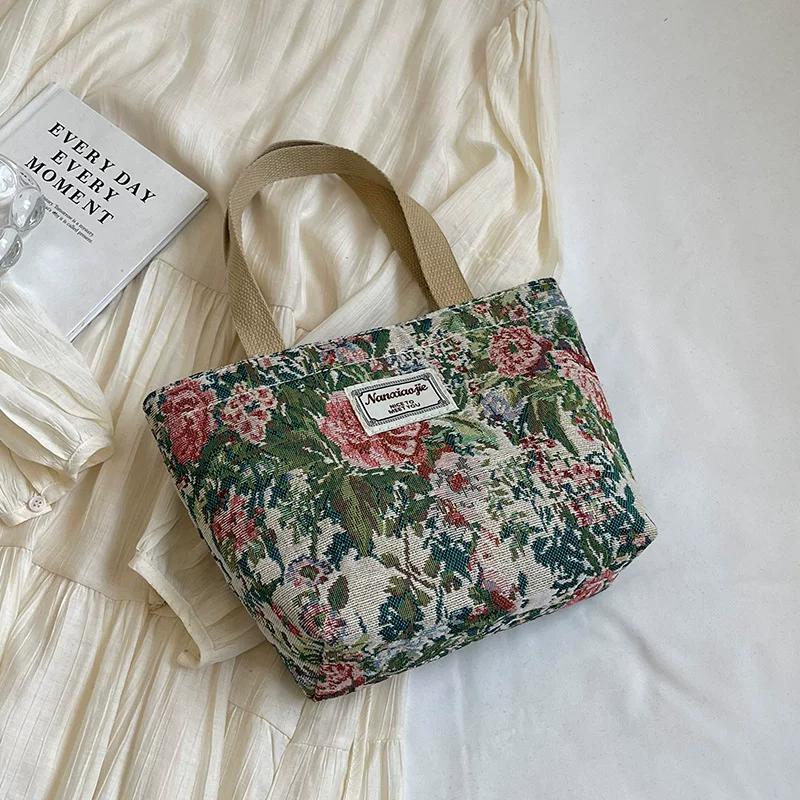 Canvas bag women's large-capacity portable shoulder handbag niche design work commuting tote bag
