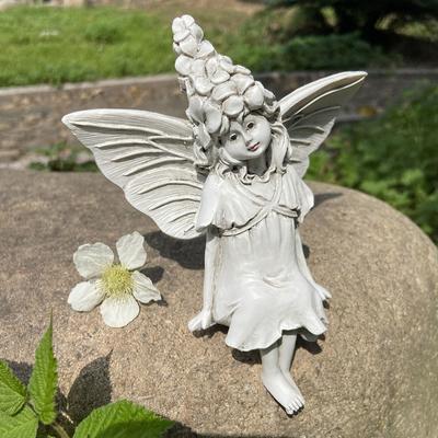 Creative Fairy Statue, Cute Little Angel, Suitable for Home Balcony Garden Garden Decoration
