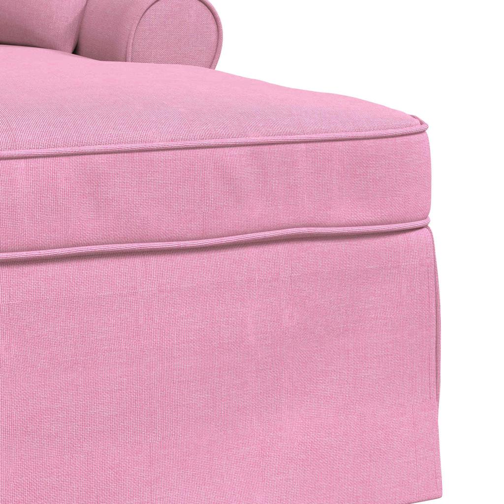 Pink Fabric Chaise Lounge with Rocker and Cushions (3 pcs)