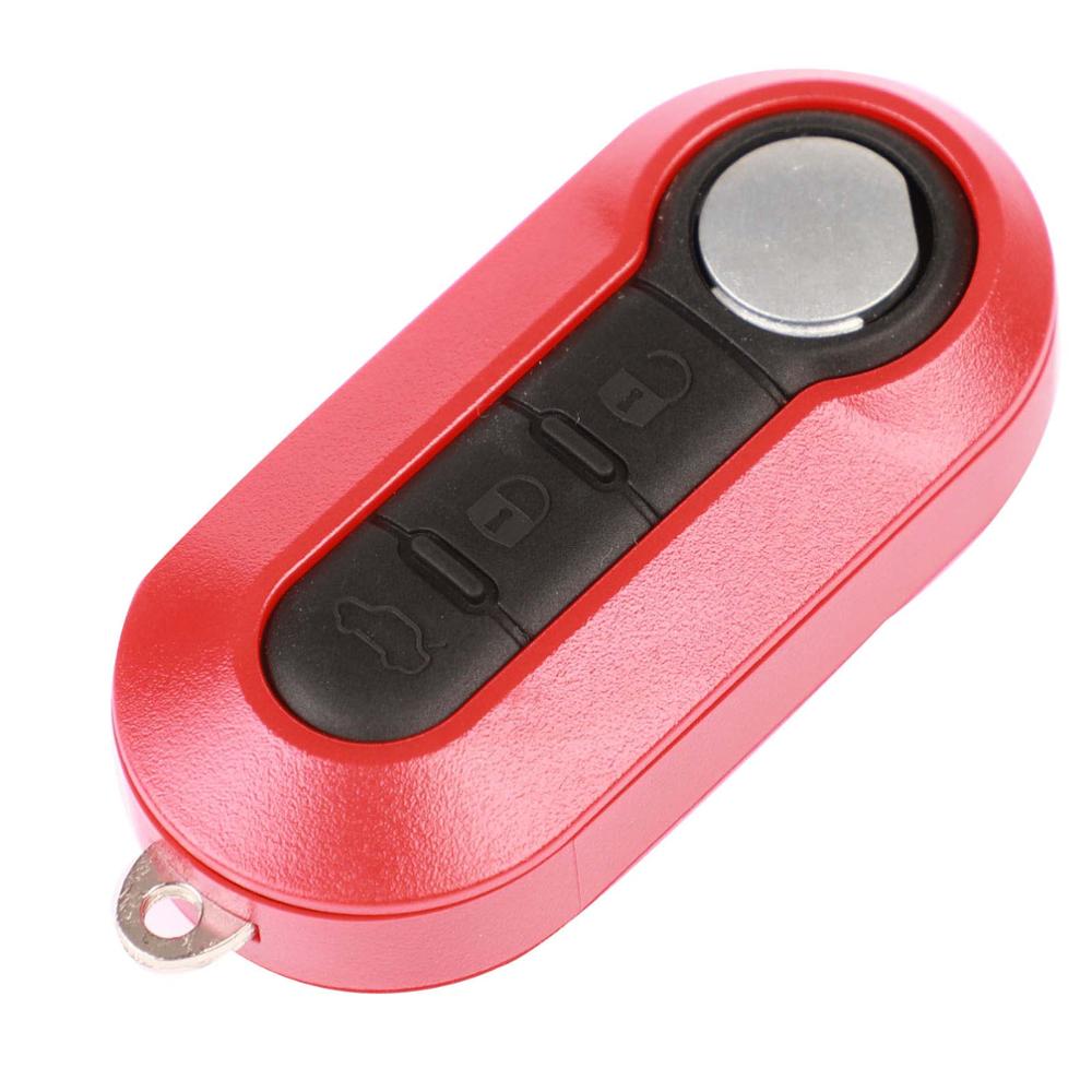 jingyuqin 3 Button Flip Remote Key Case Shell Cover Housing For Fiat 500 Panda Punto Bravo Car Alarm Keyless Entry Fob