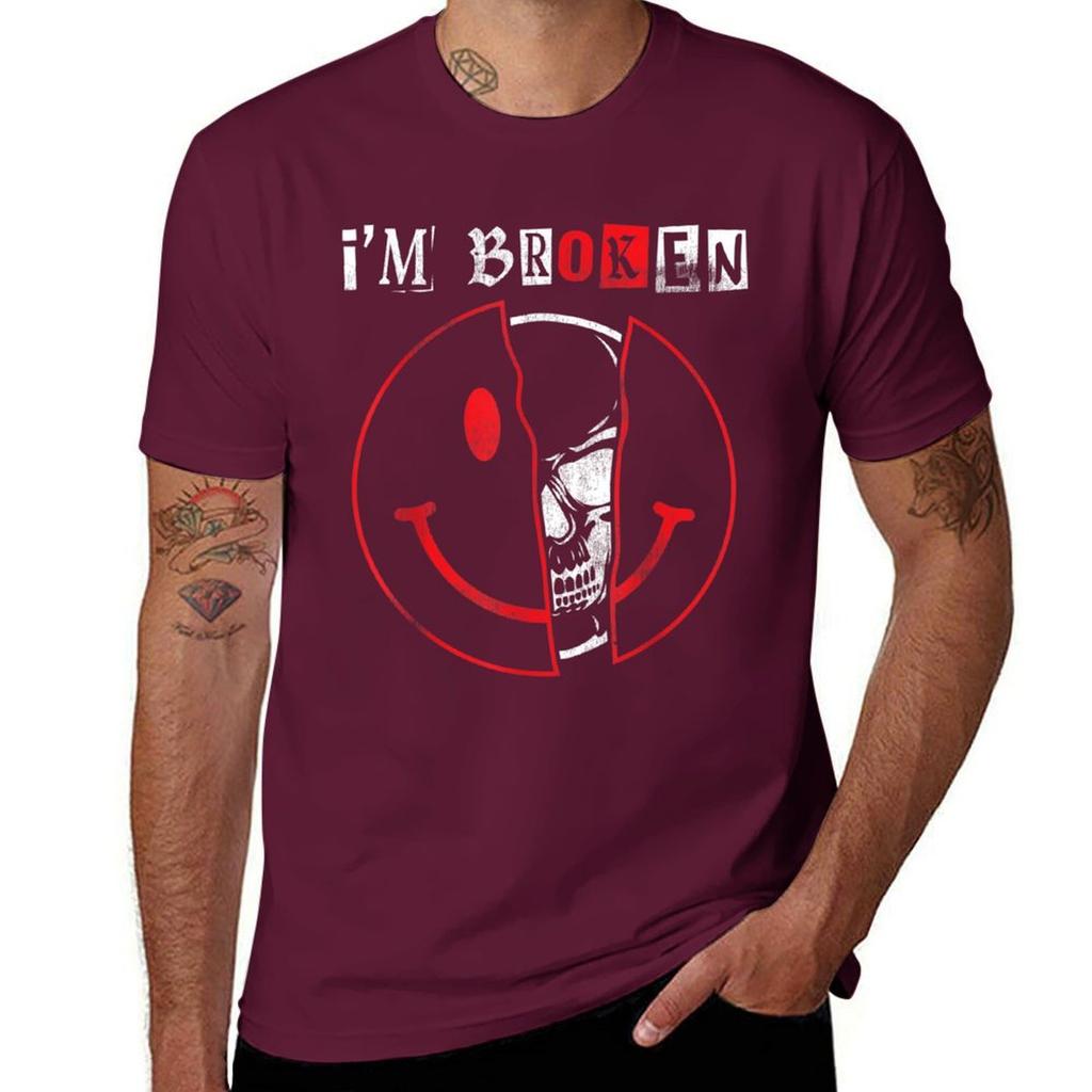 Im Broken Shirt Invisible Illness Im Ok Broken Tshirt Short Sleeve Tee Tops Oversized Unisexs White T Shirts