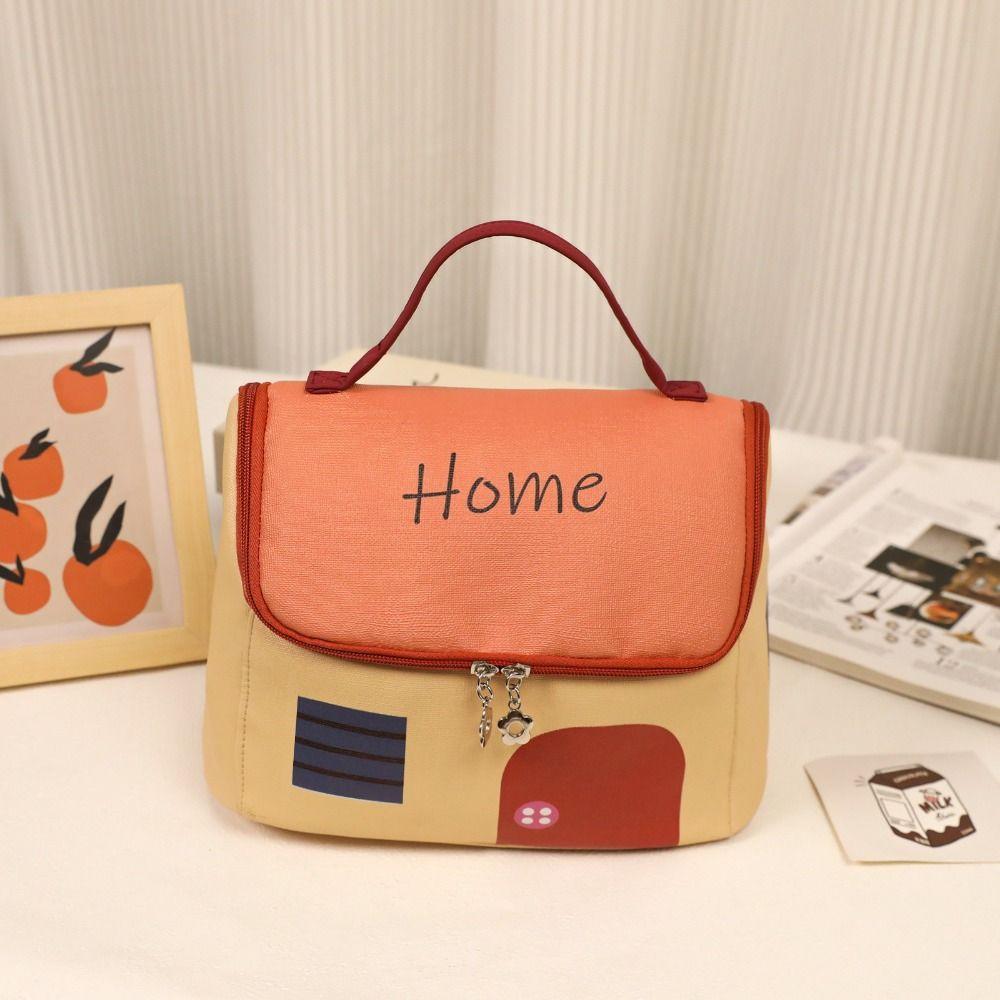Large Capacity Cute Cabin Makeup Bag House-shaped Toiletry Storage Bag  Outdoor