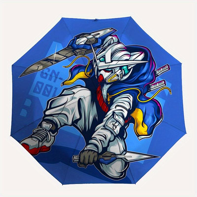 

1pc Gundam Mecha Automatic Open/close Umbrella, Heavy-Duty Iron Frame, Folding Portable Design, Travel, Everyday Use192