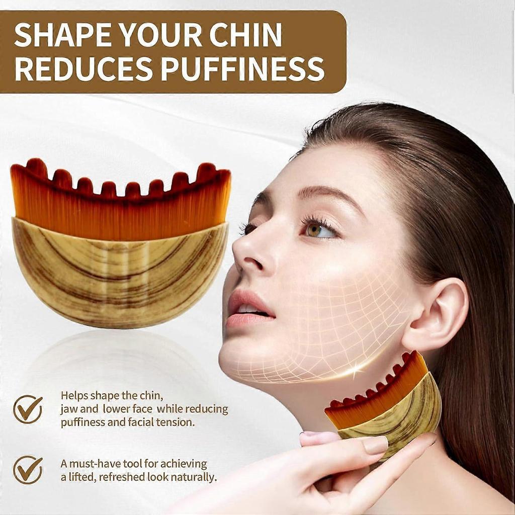 Lymphatic contour face brush, dry lymphatic contour face brush, soft bristle brush set, face, chin and neck lymphatic drainage massager, relaxing mass