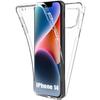 Protective Case - E.F.CONNECTION - iPhone 14 - 360° Shockproof - Silicone - Transparent