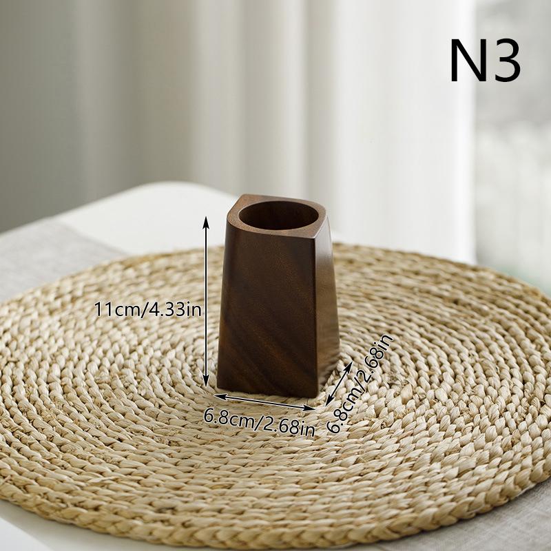 

Natural Wood Pen Holder - Minimalist Geometric Desk Organizer for Pens/Pencils, Office & Home Decor (Assorted Sizes)