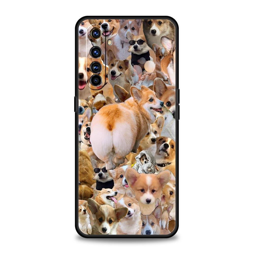 Cute Corgi Dog Case For Realme C67 C63 C55 C53 C35 C25 C21 GT 2 3 5 6 10 11 12 13 Pro Plus 5G Soft TPU Phone Cover Fundas Capas