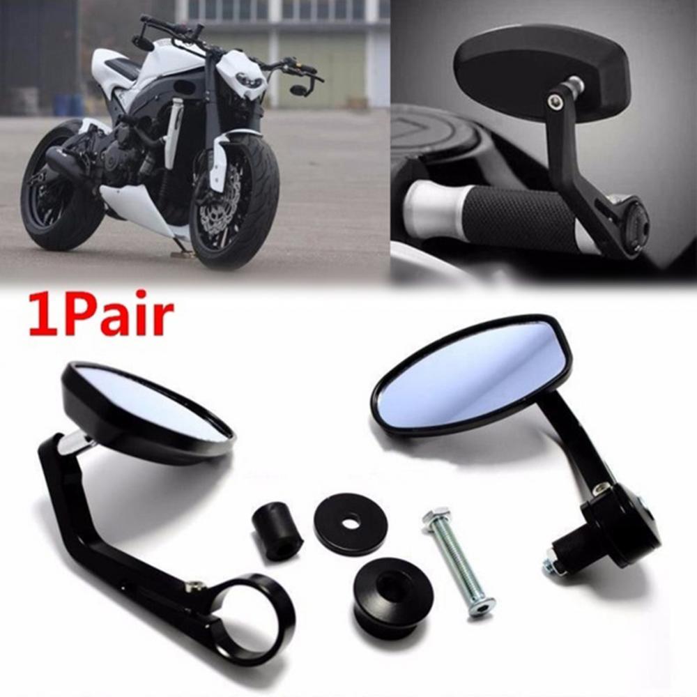 

1 Pair Universal Motorcycle Handle Bar End Rearview Side Mirrors Replacement