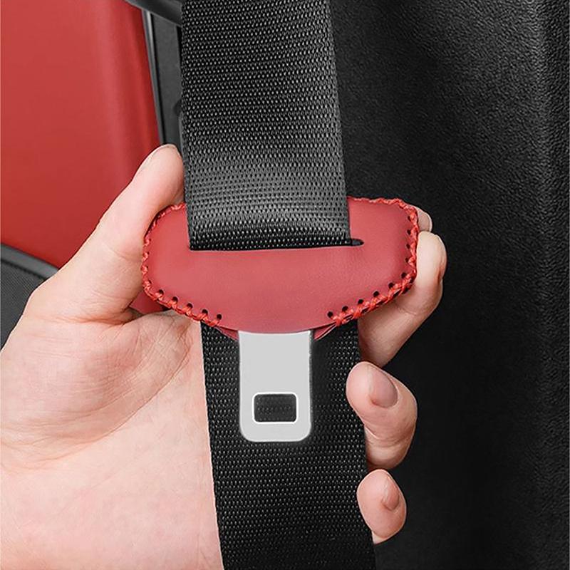 Universal Car Seat Belt Buckle Clip Cover Protector Leather Interior Button Case Anti-Scratch Cover Safety Belt Protective Cover