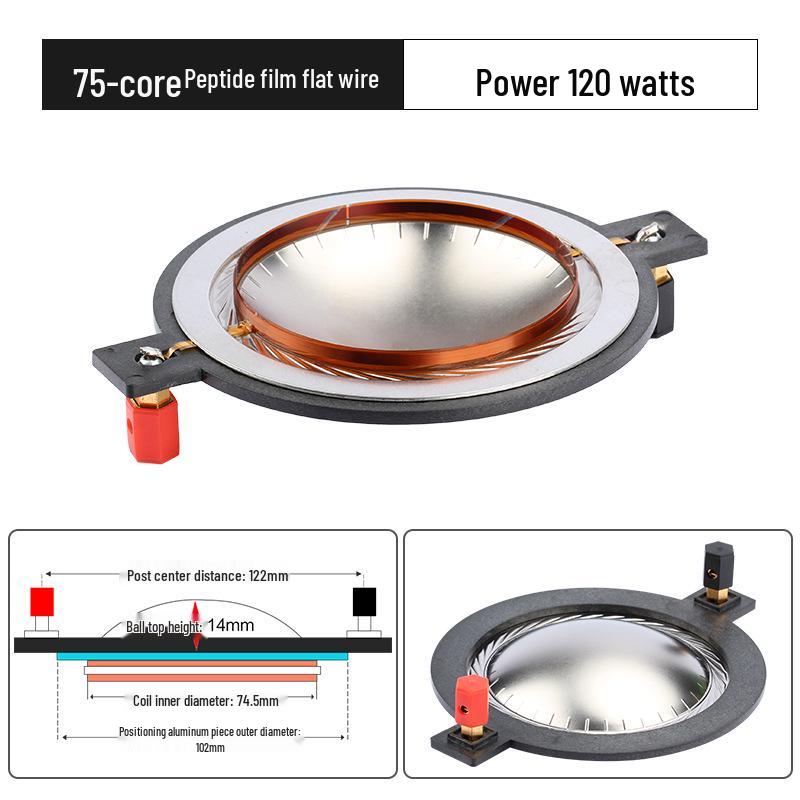 74.5mm Titanium Diaphragm Tweeter Voice Coil with Round & Flat Wire - 75 Core Speaker Audio Accessory