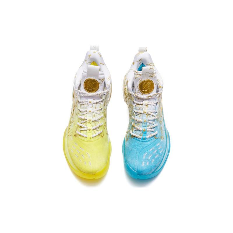Anta KT7 Pro Gold Ocean Cushioning Anti-Slip And Wear-Resistant Mid-Top Basketball Shoes Men's Blue White Yellow Sneakers 112231101S-1